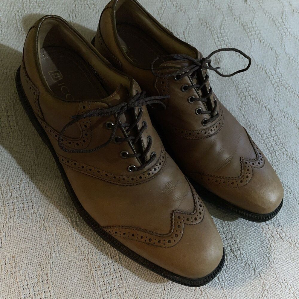 Footjoy Icon Men’s Golf Wingtip Shoes Size 10.5 M Brown Leather Outdoors Active